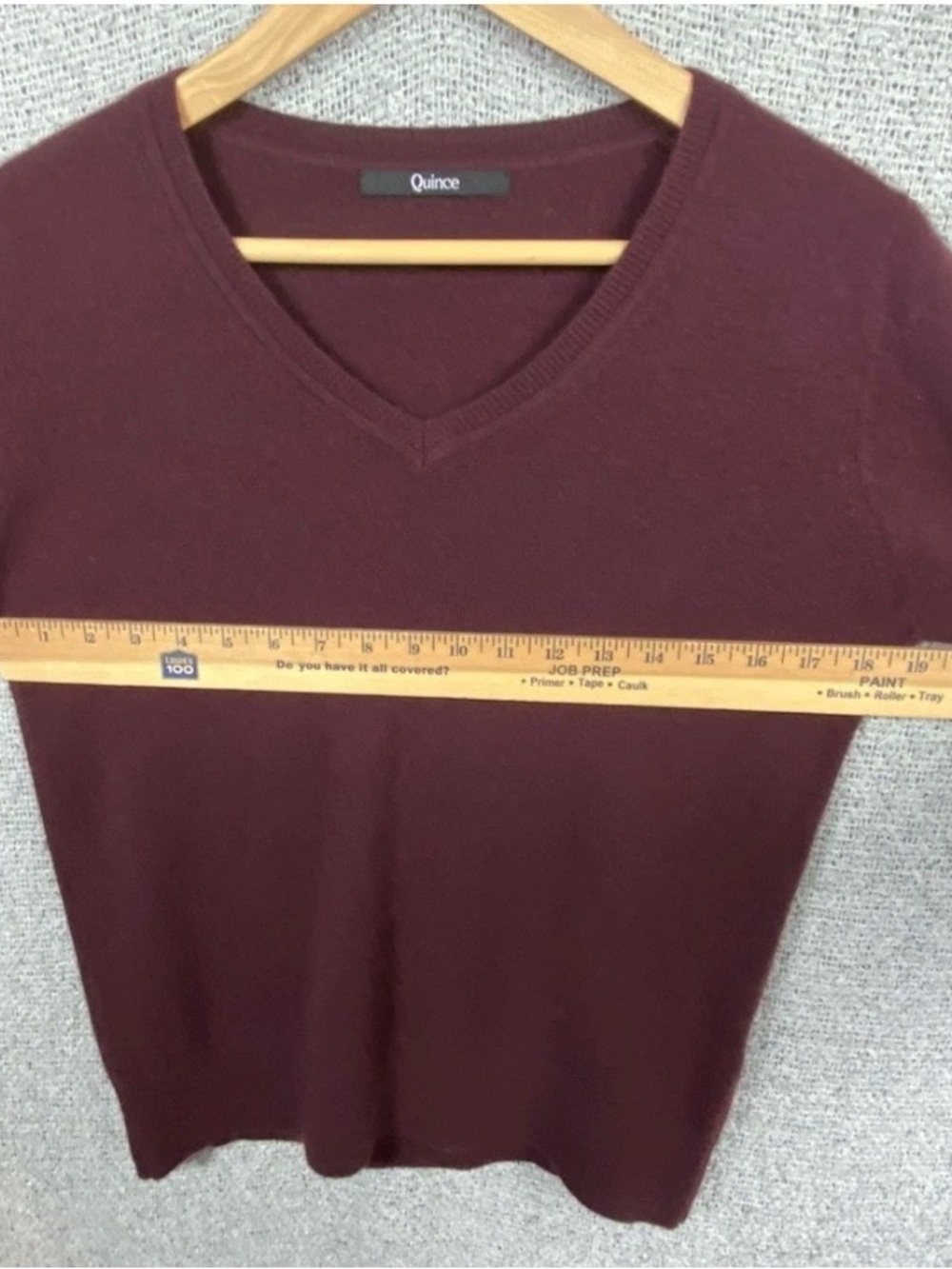 Quince 100% Cashmere Sweater Women’s V Neck Burgundy Quiet Luxury Medium - Picture 7 of 8
